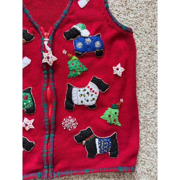 Heirloom Collectibles Sweater Vest, Size women's Small; Christmas Dogs; Vintage - Picture 5 of 6